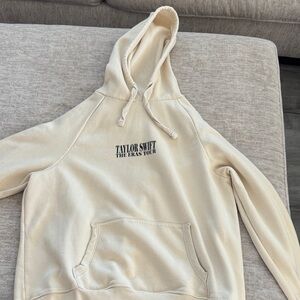 Cream Hoodie with Tour Print